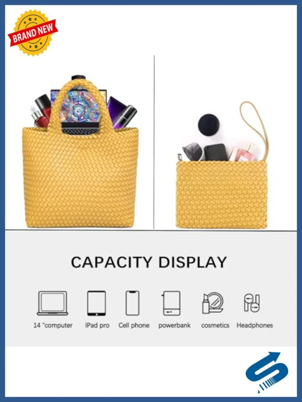 Faux Leather Woven Tote Bag - Large Capacity Shoulder Bag